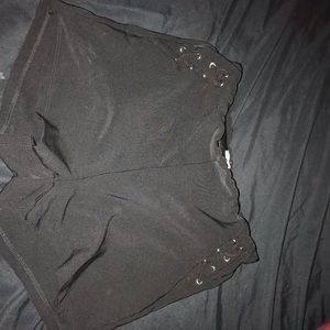 Black Soft Felt Shorts